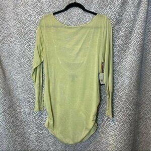 Paul Frank Green Long Sleeve Low Back Top Size XL